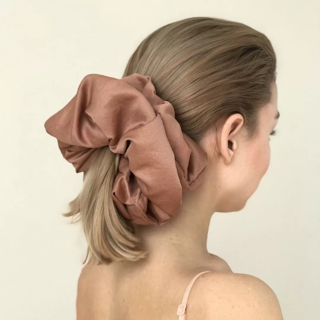 Large scrunchie hair style