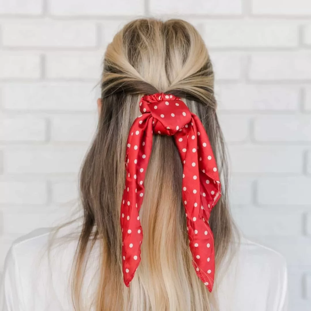 scarf scrunchie hair style