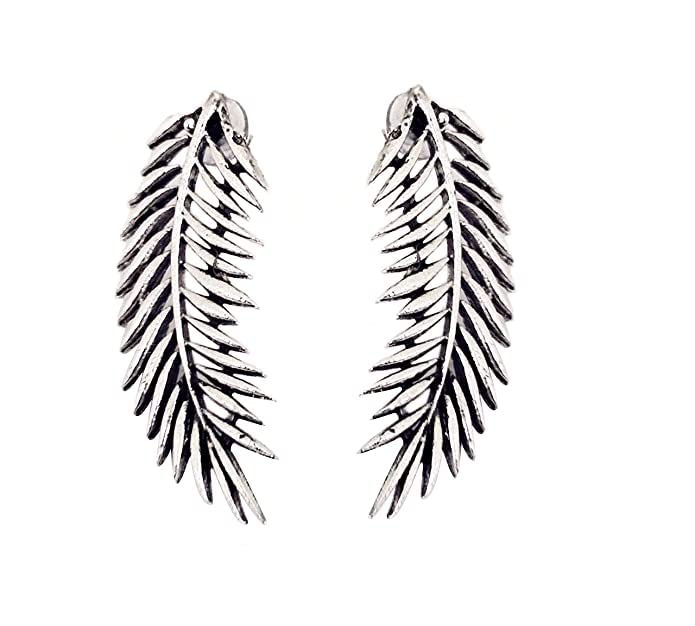 leaf earring, oxidised leaf earring, stud earrings, oxidised earrings, oxidised jewellery