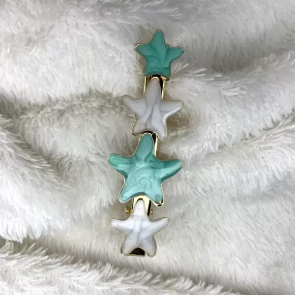 avvni star resin brass metal mermaid hair pin clip set of 3 front