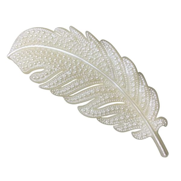 avvni pearl texture feather hair clip pin front