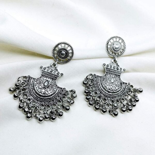 Chandbali oxidised earring, oxidised chaandbali earring