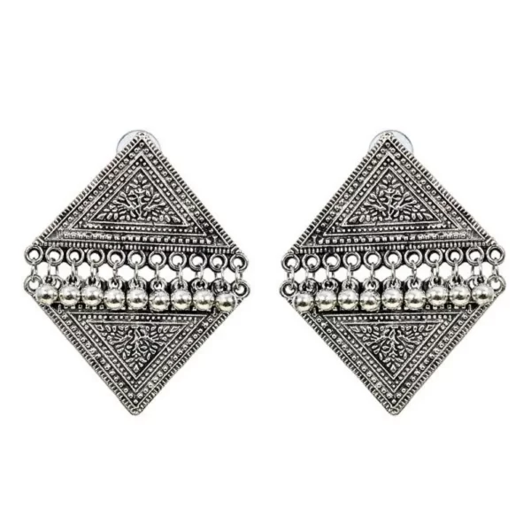 dual triangle erring, geometric earring front,