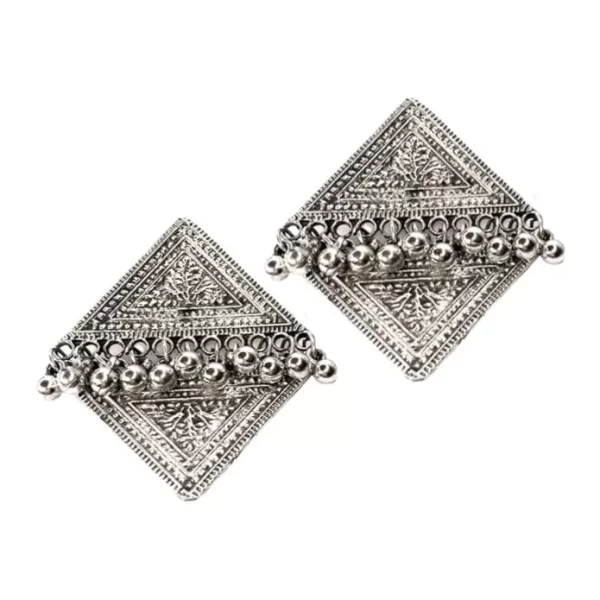 dual triangle erring, geometric earring front,