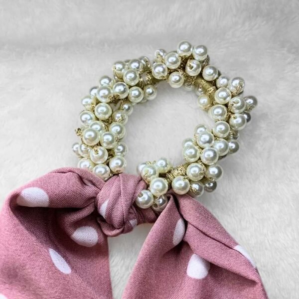 Pearl Hair Scarf Scrunchie - Image 2