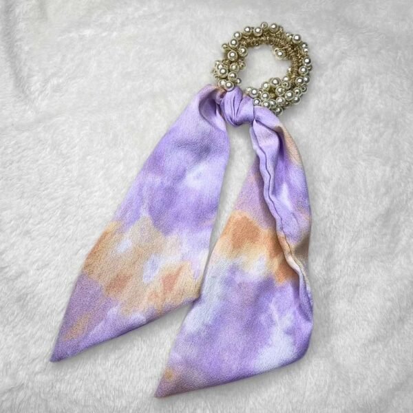 Pearl Hair Scarf Scrunchie - Image 3