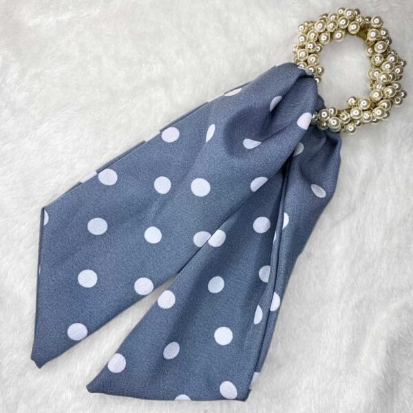Pearl Hair Scarf Scrunchie - Image 3