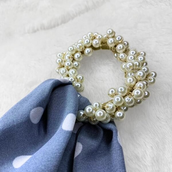 Pearl Hair Scarf Scrunchie - Image 2
