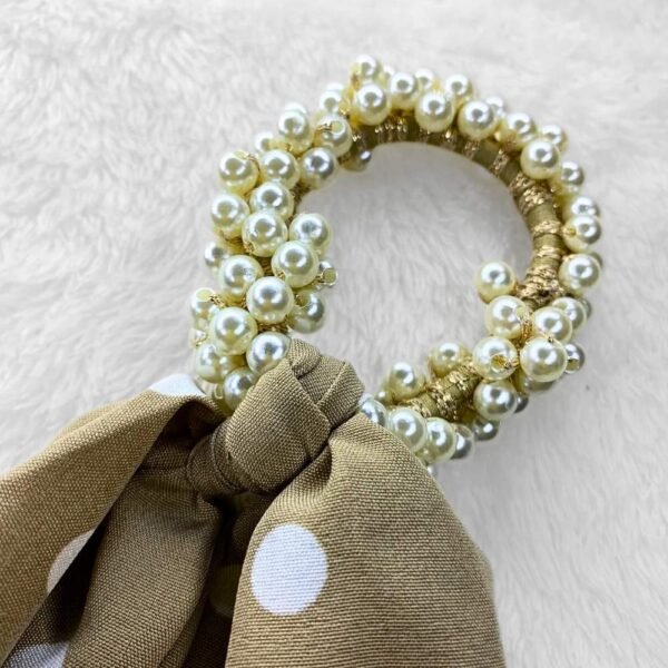 Pearl Hair Scarf Scrunchie - Image 3