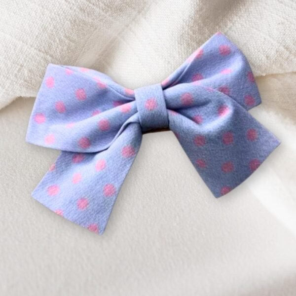 Polka dot Bow Hair Pin - Image 4