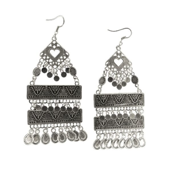 Oxidised Multi Layered jhaalar earring
