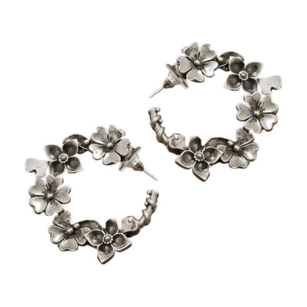 Oxidised flower hoops Earrings,