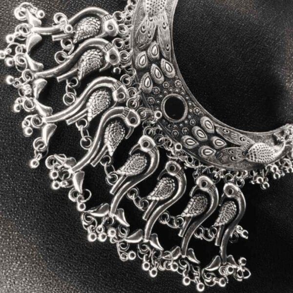 Oxidised peacock choker set - Image 3