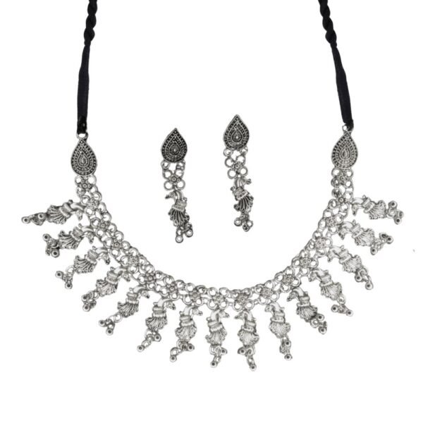 Oxidised Peacock Choker Set