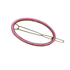 Meenakari Metal hair pin, pink oval metal hair pin,