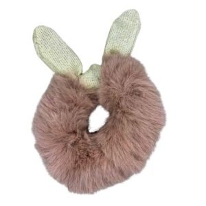 Rabbit Ear Fur Scrunchie