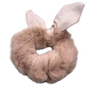 Rabbit Ear fur Scrunchie