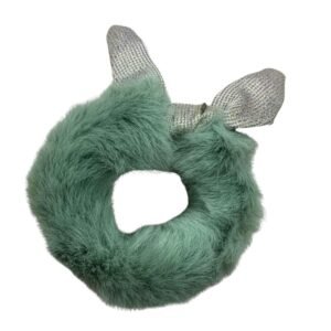 Rabbit Ear Fur Scrunchie