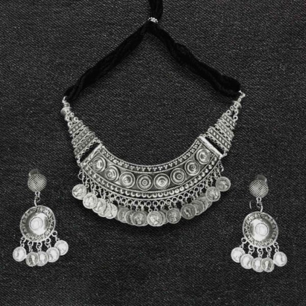 Oxidised Tribal Choker Set - Image 2