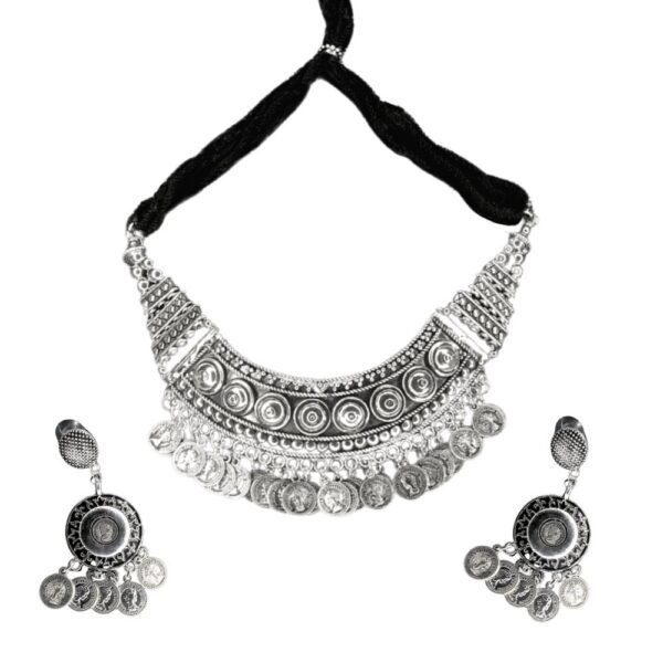 Oxidised Tribal Choker Set