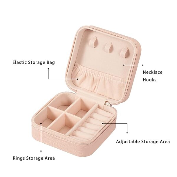 PU Leather Zipper Jewellery Organisers Box