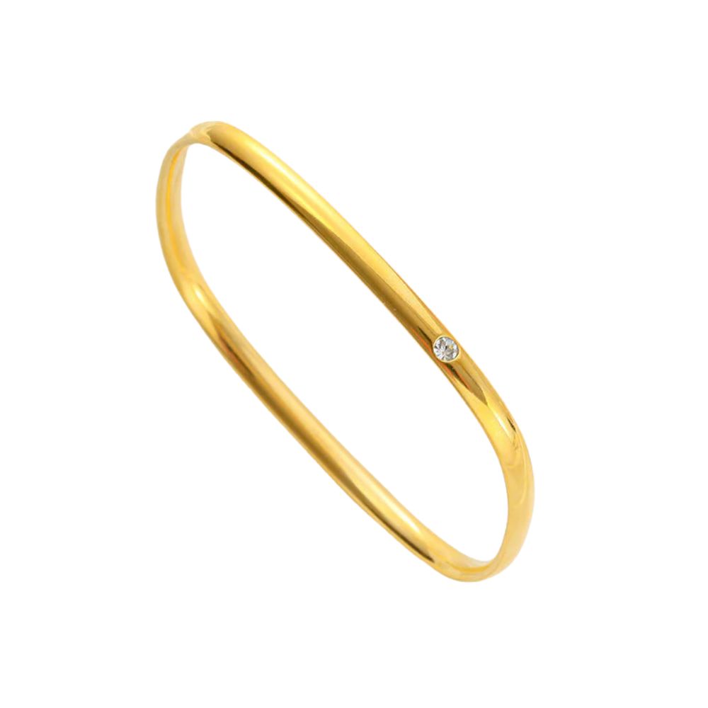 anti tarnish gold golden stainless steel square bangle bracelet kada