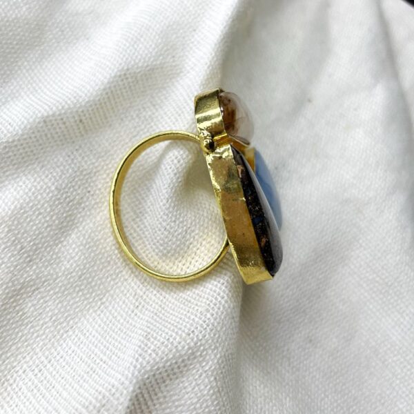 semi precious stone ring, gold ring, stone ring], statement ring, anti tarnish ring, avvni the store,