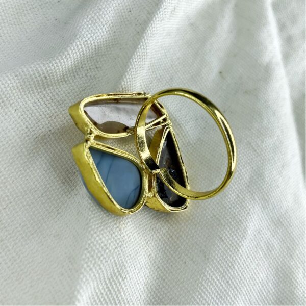 semi precious stone ring, gold ring, stone ring], statement ring, anti tarnish ring, avvni the store,