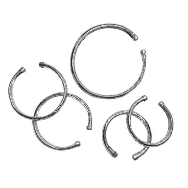 antique tribal hasli set, silver hasli set, silver kada set, silver anklet kada set, hammered kada set