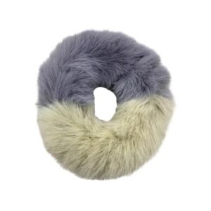 Dual tone fur scrunchies - Soft teddy fur hair scrunchies by Avvni The Store