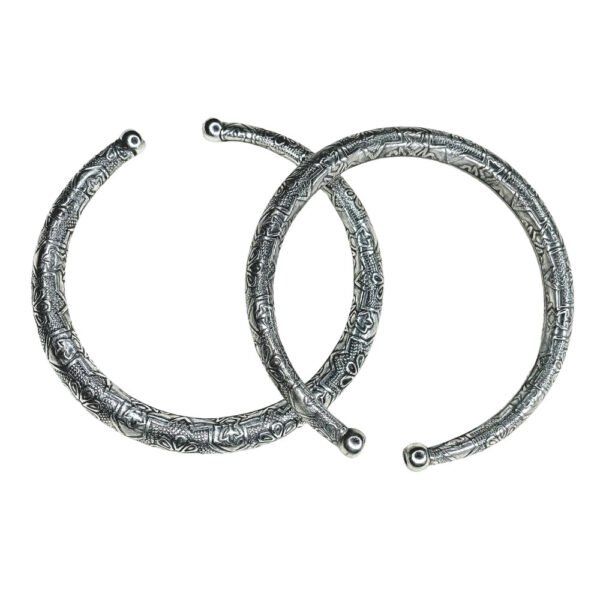 Floral Tribal Oxidised Anklet Kada, Oxidised Anklet Kada, kada anklet, ankle kada, anklet kada, oxidised silver kada anklet