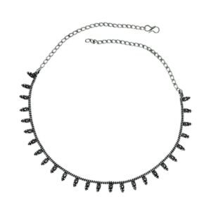 Sleek Leaf Oxidised Choker Necklace, oxidised choker, leaf oxidised choker, choker necklace, oxidised floral necklace, traditional oxidised choker, sleek choker, minimal choker necklace