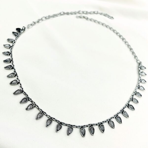 oxidised teardrop minimal choker necklace, oxidised choker, minimal choker necklace. oxidised jewellery
