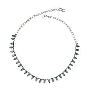 oxidised teardrop minimal choker necklace, oxidised choker, minimal choker necklace. oxidised jewellery
