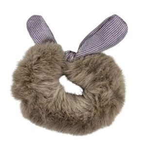 Rabbit Ear Fur Scrunchie