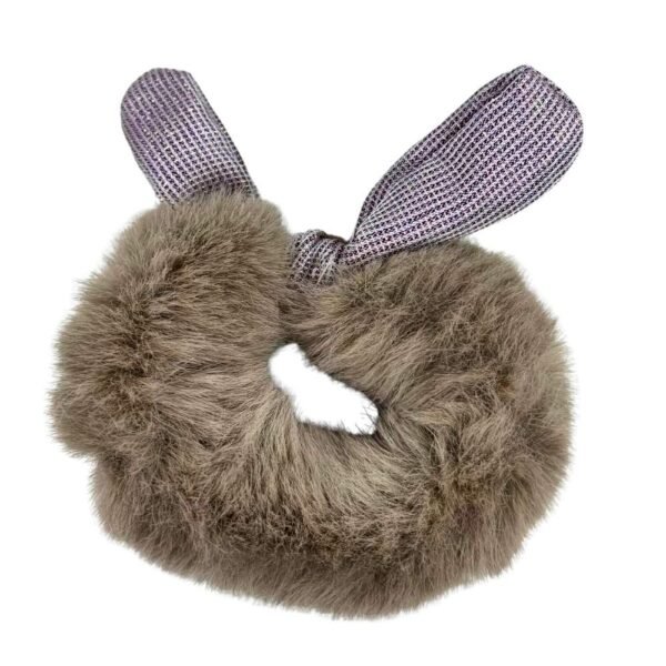 Rabbit Ear Fur Scrunchie