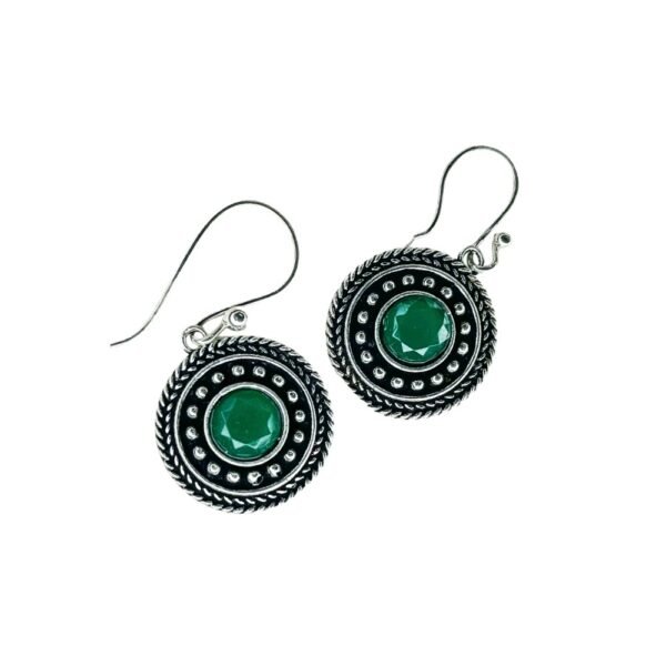 Ethnic Oxidised Earrings for Women – Green Monalisa Stone oxidised earrings