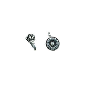 oxidised nose pins, oxidised nose pins combo, nose pins set, non-pierced nose pins, nose clip ons, 2 nose pins, set of 2 nose pins, round, lotus nose pin,