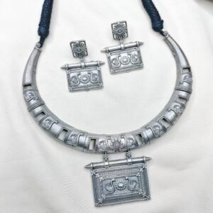 Rustic Tribal Oxidised Hasli Necklace Set – Avvni The Store, hasli set, hasli choker set, hasli necklace set