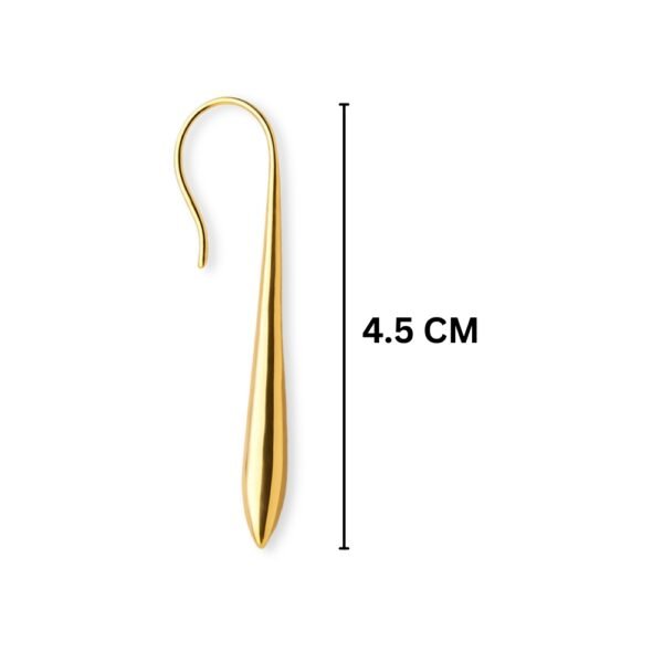 Gold Long Tear Drop Anti Tarnish Earrings