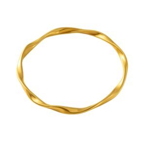 Gold Plated Twisted Bracelet Bangle, Elegant gold-plated bangle with intricate cutwork design, handcrafted for women, perfect for traditional and modern outfits.