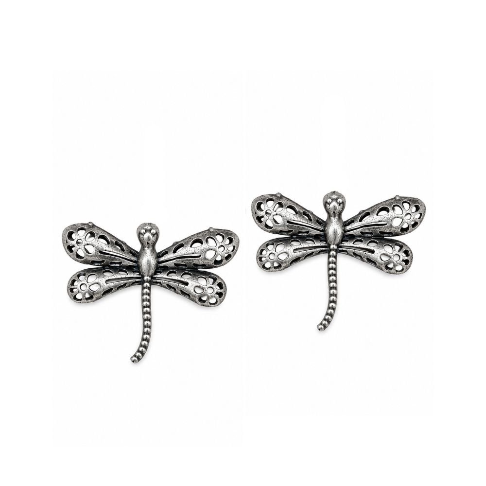 Avvni Oxidised Silver Dragonfly Stud Earrings | Avvni The Store Oxidised Silver Dragonfly Stud Earrings for Women