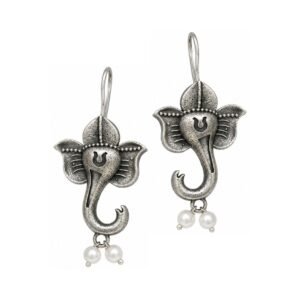 The Fascinating Role of Oxidised Jewellery in Ancient Civilizations | Avvni The Store Oxidised Silver Ganesha Pearl Drop Earrings for women