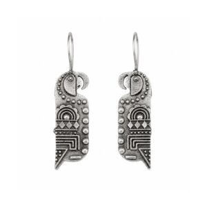 Oxidised Silver Parrot Earrings by Avvni The Store