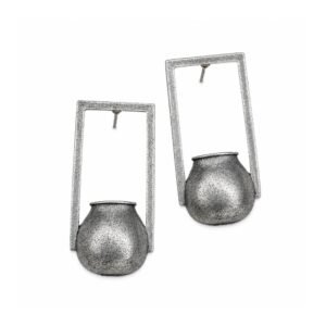 Oxidised Silver Tribal Pot Drop Earrings by Avvni The Store